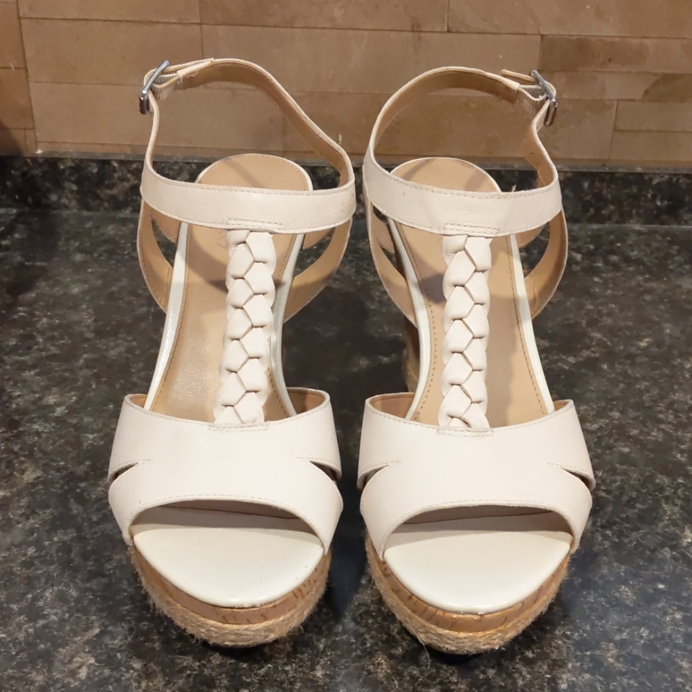 Franco Sarto Nude Color Wedges